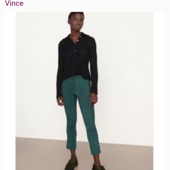 Vince Suede Pants In Green XS - Picture 1 of 6